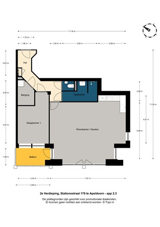 Floorplan - Stationsstraat, 7311 MJ Apeldoorn